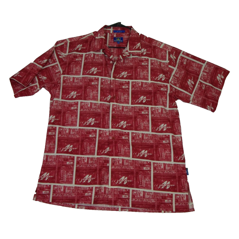 Vintage Meoshe Men's 2XL Urban Original Shirt Streetwear Hip Hop Red‎